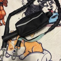 Fanny pack and dog leash expandable