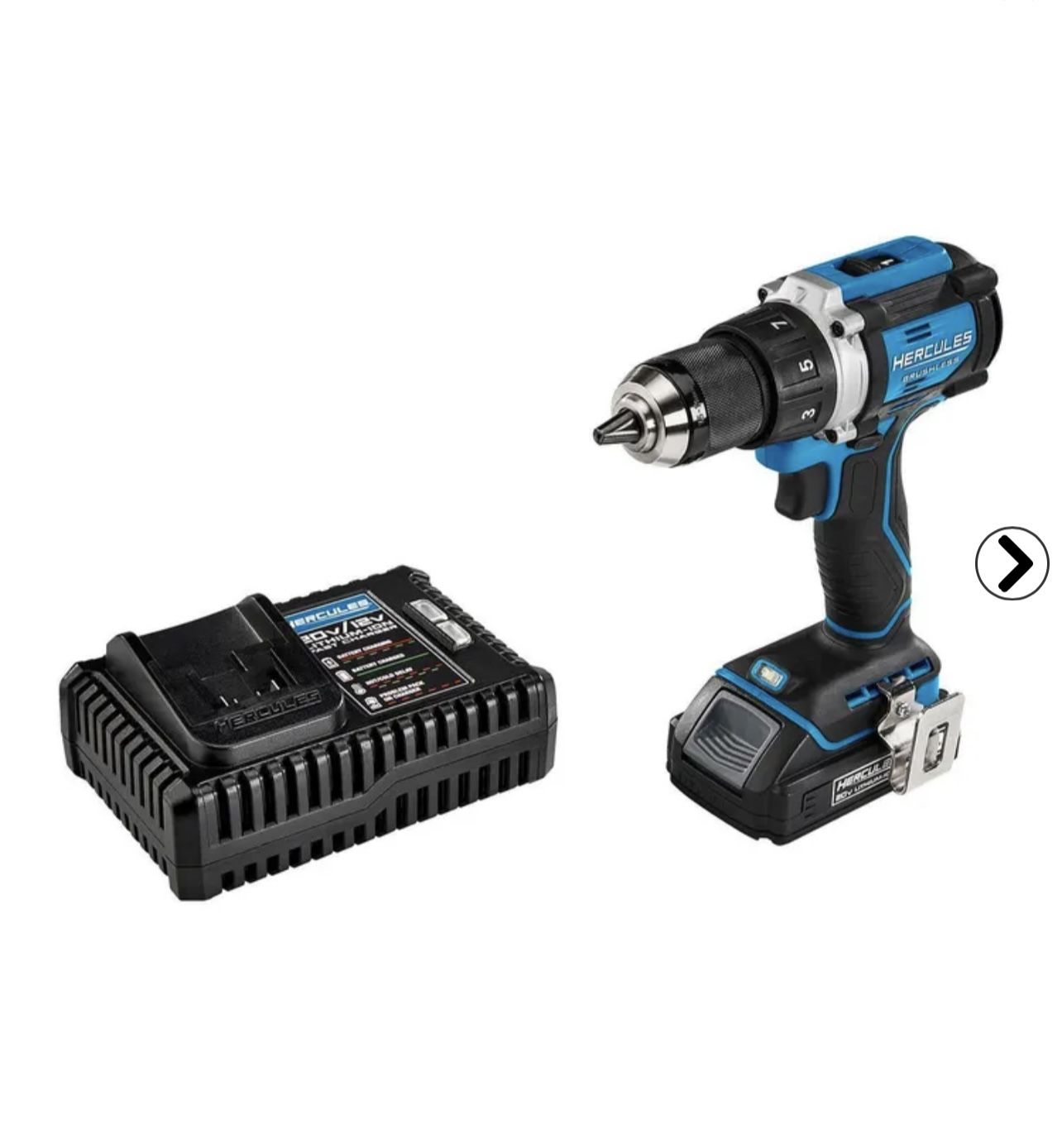 New/Sealed HERCULES HCB91K1 20V Brushless Cordless 1/2 in. Drill/Driver Kit