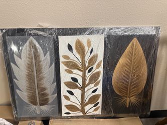 3-Panel Botanical Leaf Wall Art Set