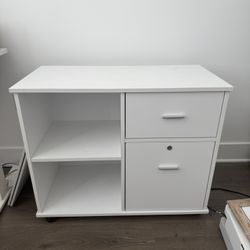 2 Drawer File Cabinet - White