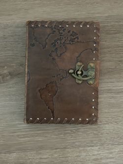 Vintage World Map Leather Journal Notebook