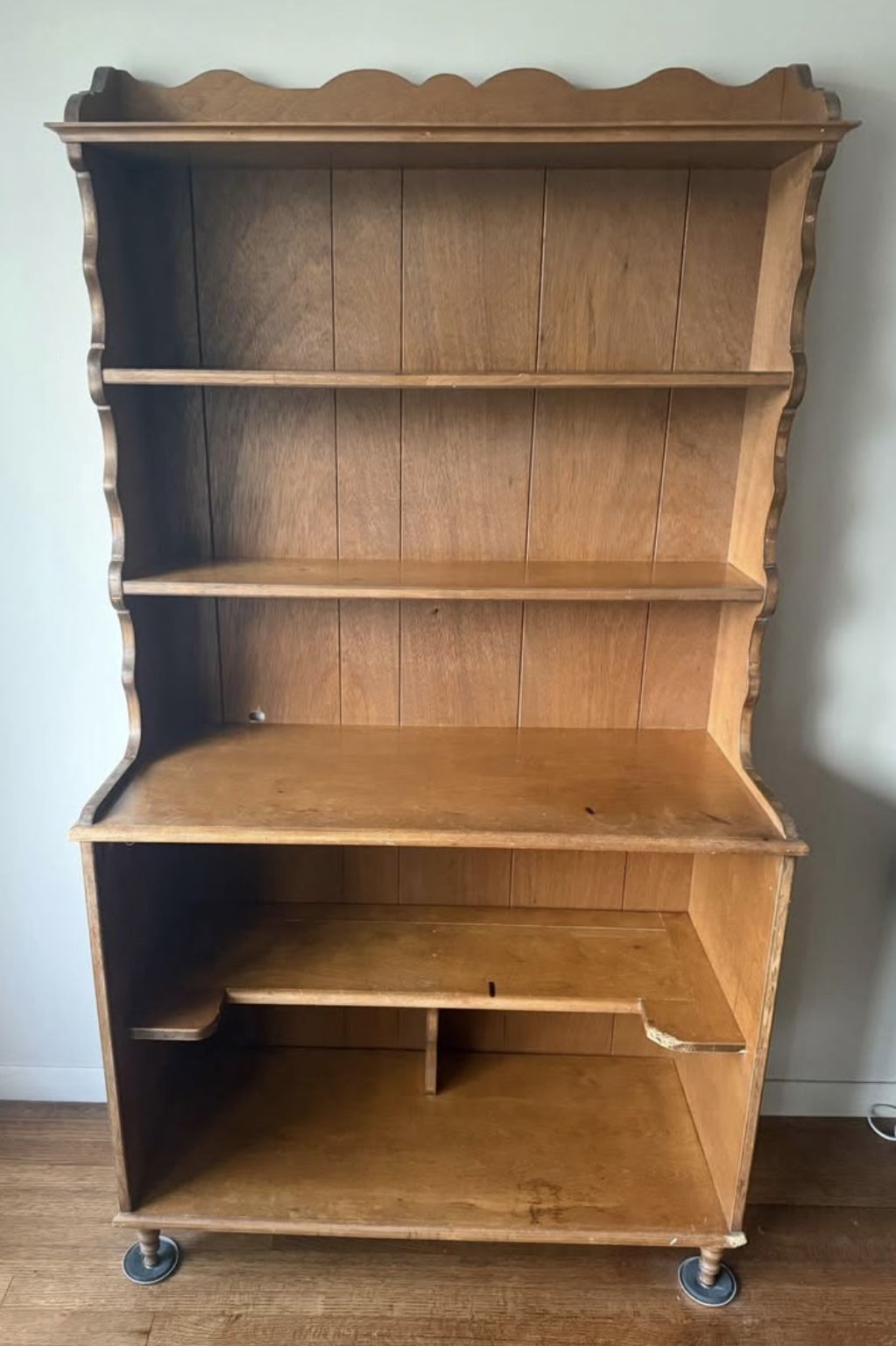 Pine Wood Shelving Hutch
