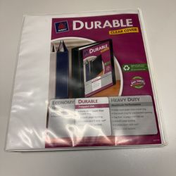📘 Avery Durable 3-Ring Binder (White) + Free Lined Paper