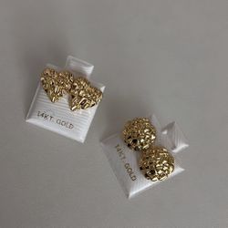 14kt nuggets earrings 