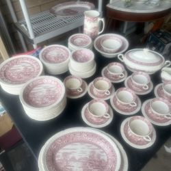 Red Vintage Salem heirloom China 