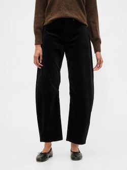 High Rise Corduroy Tapered Ankle Trousers