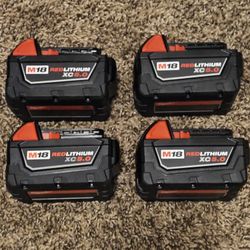 Milwaukee M18   Baterías  Xc5.0     $ 65 each.