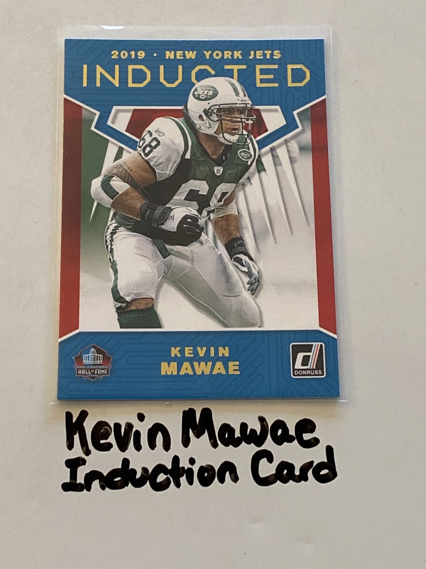 Kevin Mawae New York Jets Hall of Fame Center Donruss Induction Card.