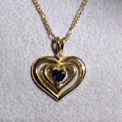 New In Box Shane Company 14k Yellow Gold Genuine Sapphire & Diamond 💎 Necklace For Christmas 🎄!