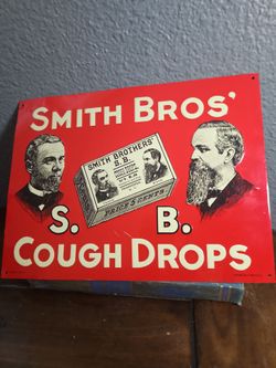 Smith Bros Cough Drops Metal Sign