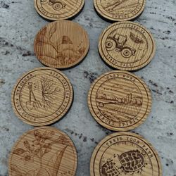 Eight Wooden Coaster Set