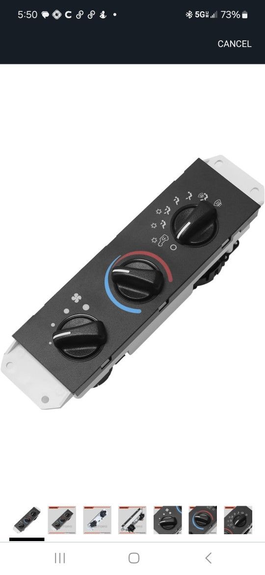 2005-06 JEEP WRANGLER Heat And Air Condition Switch For Dashboard