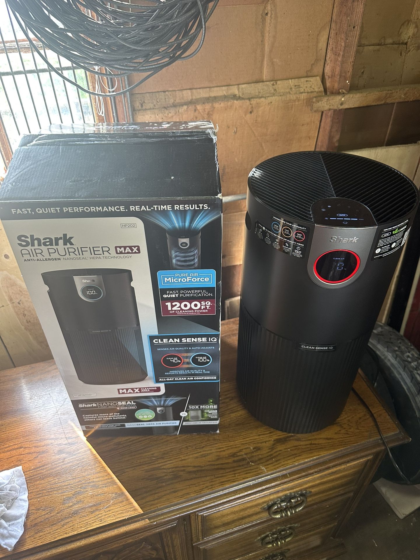 Shark - Air Purifier MAX with True NanoSeal HEPA, Cleansense IQ, Odor Lock, Cleans up to 1200 Sq. Ft - Charcoal Grey [HP202]