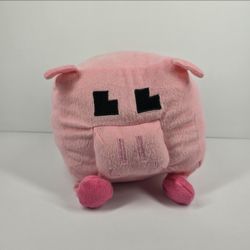 Nanco Pixel Pink Pig Minecraft Like Fun Express Plush Stuffed Animal 6" Farm