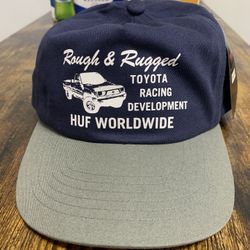 HUF x TOYOTA Racing Development TRD Tacoma 4runner Navy Snapback Hat Cap Gorra 🔥