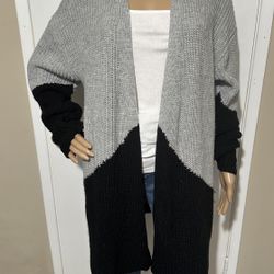 Madison & Hudson Womens Long Two Toned Cardigan Size Large