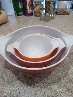 Pyrex Autumn Harvest Wheat Cinderella mixing bowl set