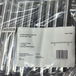 NEW 25 Hollow Cabinet Pulls 5-Inch Stainless Steel Satin Nickel