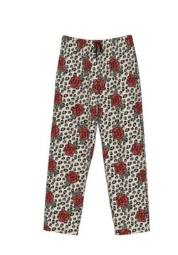 Leopard Print Rose Sleep Pant ,Pajama Pants XL.  (AF)