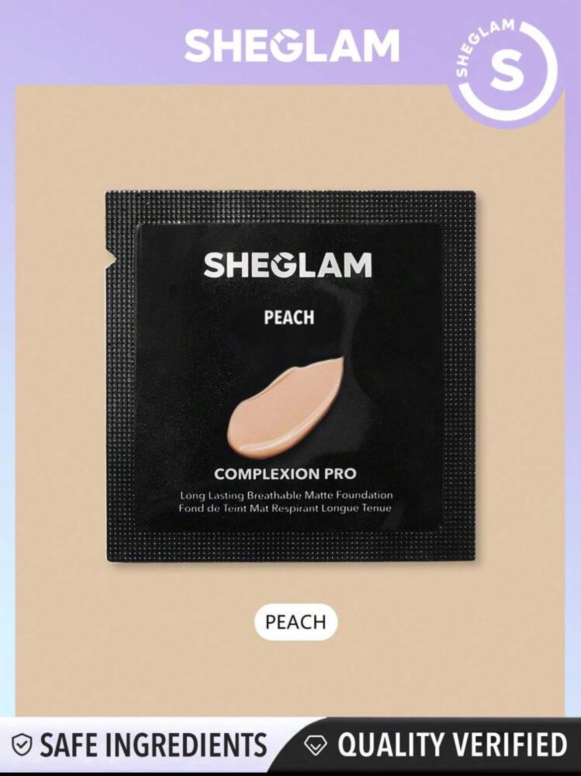 SHEGLAM Peach Foundation Sample