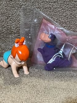 Flintstones Pebbles wind up & Dino plush Toys