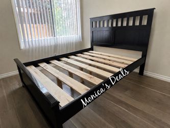 Queen Solid Wood Bed Frame $400