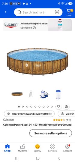 Coleman Power Steel 24' x 52" Metal Frame Above Ground Pool
