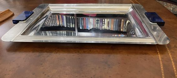 Stainless Drink Tray :Couzon 22 X 15 1/2 French Stainless And Enamel Handles