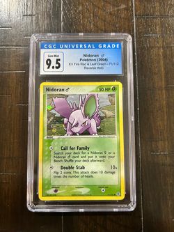 CGC 9.5 [10] Nidoran Male 71/112 EX FireRd & LeafGrn Reverse Holo Blue Label🔷