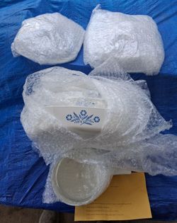 8 pc Blue Cornflower Pattern  Corningware
