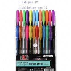 24 color glitter gel pens 