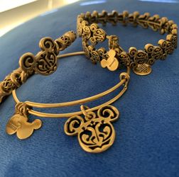 (3)Alex And Ani Disney Filigree Bracelet Set 