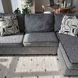 9ft Dark Grey Sectional Couch
