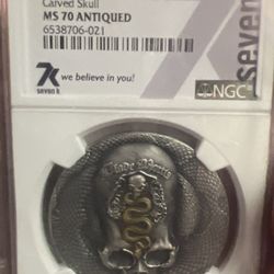 Rare Ms70 Alien Antiqued Silver Coin