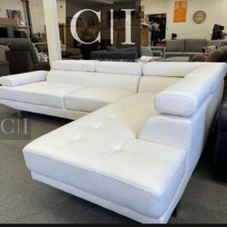 New White Sectional Sofa Couch 