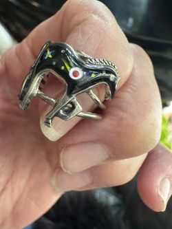 Sterling Inlaid Horse Ring