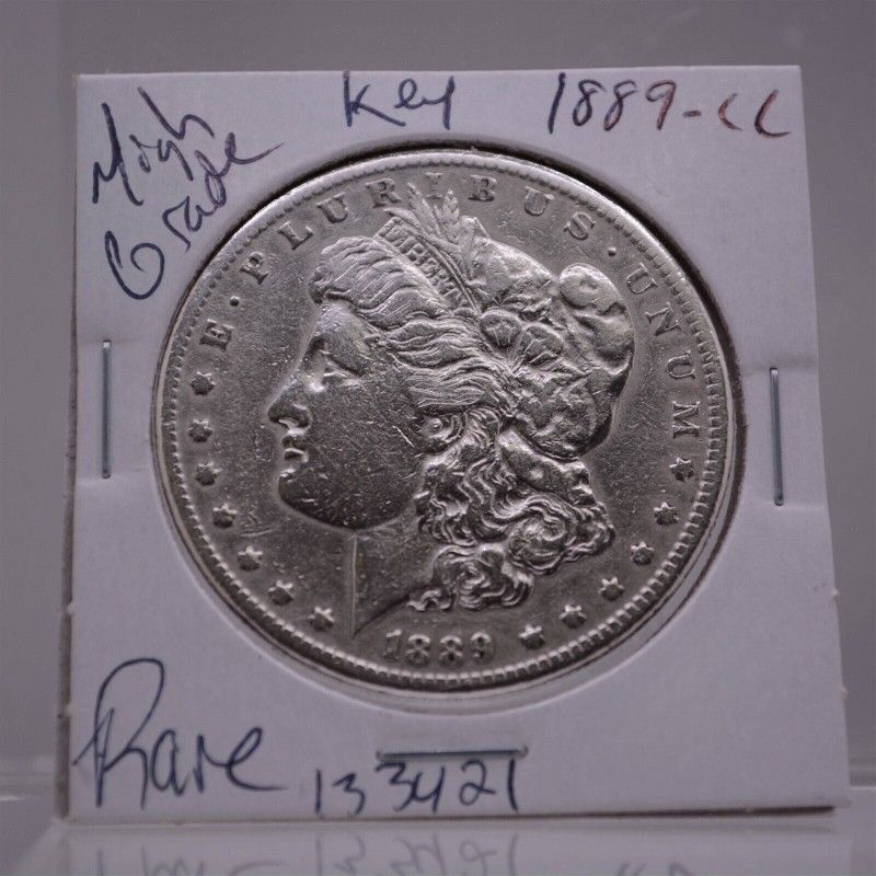 1889 CC Morgan Silver Dollar Uncertified KEY Date Rare US Coin
