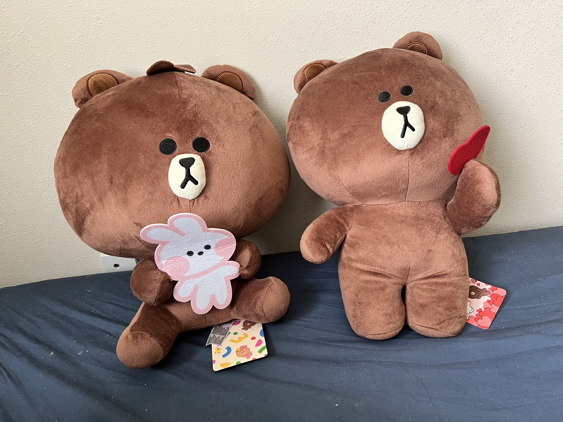 Bear Plush With Heart And Bunny