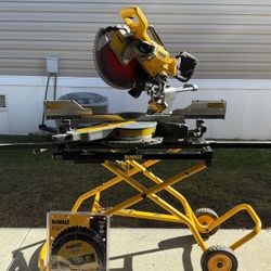 DEWALT 60V MAX Sliding Miter Saw (Bare Tool) and Rolling Miter Saw Stand Bundle