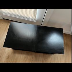 Pair of Black Two-Tier End Tables