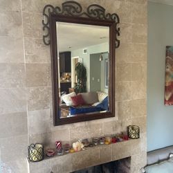 Mirror With Metal Ornaments