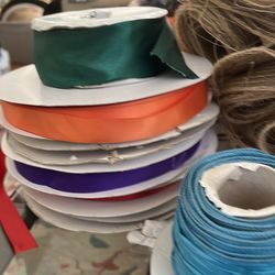 Art materials ribbon and flowers