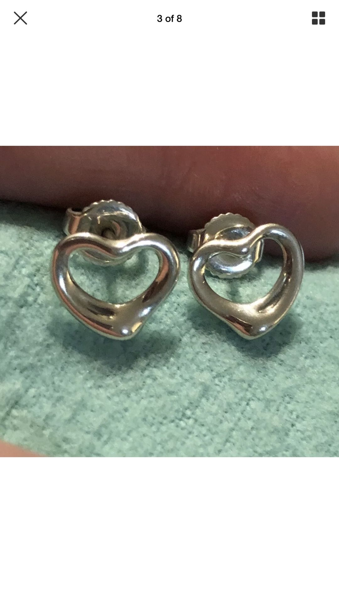 Authentic Tiffany & Co. Elsa Peretti Open Heart Earrings Sterling Silver ICONIC!