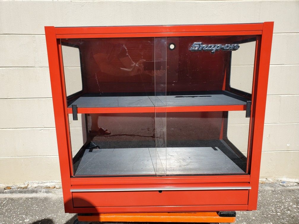 RARE! Snap On Collectible Display Cabinet w/2 Shelves & 1 Drawer SPP 814