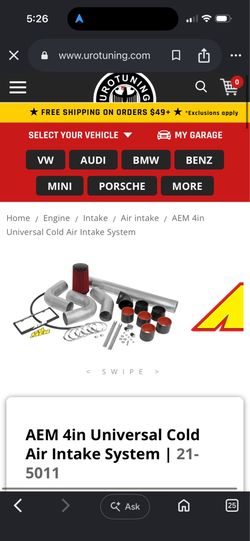 cold air intake - e350 w12