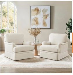 Set of 2, Swivel Accent Chairs