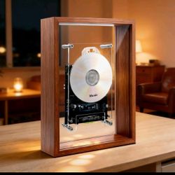 Vintage Style CD Player Transparent with Floating CD & Bluetooth