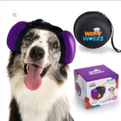 NEW! WoofWorks Dog Hearing Protection Earmuffs (Purple) Size Large
