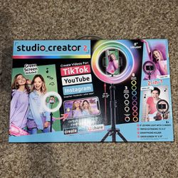 Canal Toys New So DIY TikTok Instagram YouTube Multicolored Ring Light with Green Screen and Phone Mount Tripod. Studio Creator 2 Influencer Video Cre