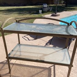 2 Shelf Glass Table